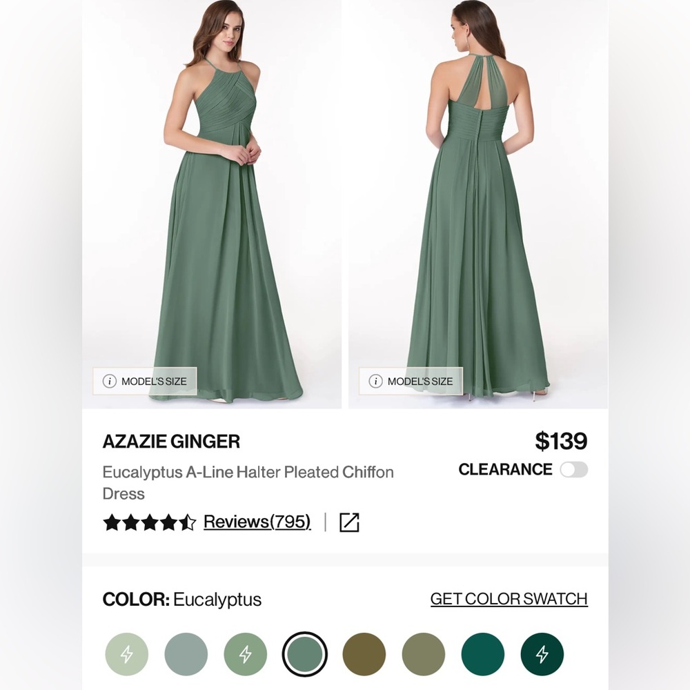 Azazie Ginger Eucalyptus Bridesmaid Dress